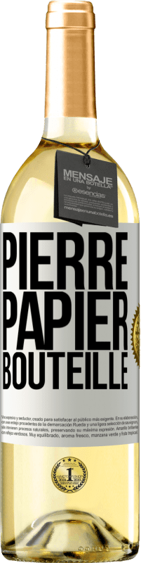 29,95 € Envoi gratuit | Vin blanc Édition WHITE Pierre-papier-bouteille Étiquette Blanche. Étiquette personnalisable Vin jeune Récolte 2023 Verdejo