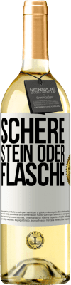 29,95 € Kostenloser Versand | Weißwein WHITE Ausgabe Schere, Stein oder Flasche Weißes Etikett. Anpassbares Etikett Junger Wein Ernte 2024 Verdejo