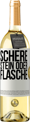 29,95 € Kostenloser Versand | Weißwein WHITE Ausgabe Schere, Stein oder Flasche Weißes Etikett. Anpassbares Etikett Junger Wein Ernte 2025 Verdejo
