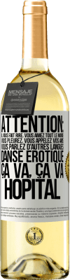 29,95 € Envoi gratuit | Vin blanc Édition WHITE Attention: il vous fait rire, vous aimez tout le monde, vous pleurez, vous appelez vos amis, vous parlez d'autres langues, danse Étiquette Blanche. Étiquette personnalisable Vin jeune Récolte 2024 Verdejo