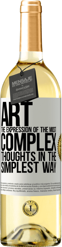 29,95 € Free Shipping | White Wine WHITE Edition ART. The expression of the most complex thoughts in the simplest way White Label. Customizable label Young wine Harvest 2024 Verdejo