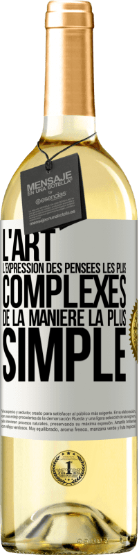 29,95 € Envoi gratuit | Vin blanc Édition WHITE L'ART. L'expression des pensées les plus complexes de la manière la plus simple Étiquette Blanche. Étiquette personnalisable Vin jeune Récolte 2024 Verdejo