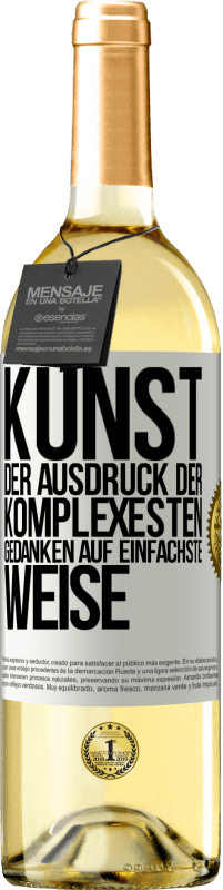 29,95 € Kostenloser Versand | Weißwein WHITE Ausgabe KUNST. Der Ausdruck der komplexesten Gedanken auf einfachste Weise Weißes Etikett. Anpassbares Etikett Junger Wein Ernte 2024 Verdejo