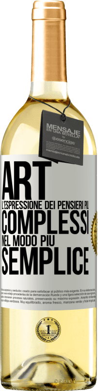 29,95 € Spedizione Gratuita | Vino bianco Edizione WHITE ART. L'espressione dei pensieri più complessi nel modo più semplice Etichetta Bianca. Etichetta personalizzabile Vino giovane Raccogliere 2024 Verdejo