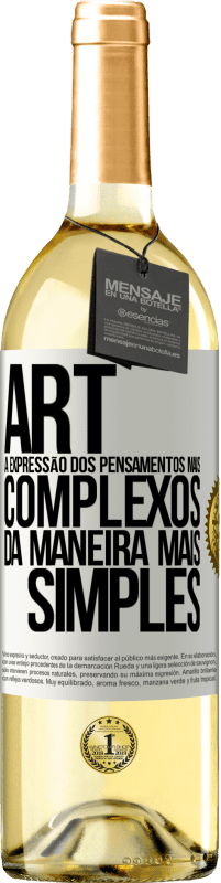 29,95 € Envio grátis | Vinho branco Edição WHITE ART A expressão dos pensamentos mais complexos da maneira mais simples Etiqueta Branca. Etiqueta personalizável Vinho jovem Colheita 2024 Verdejo