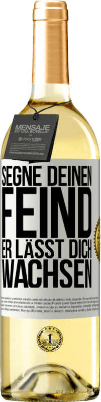 29,95 € Kostenloser Versand | Weißwein WHITE Ausgabe Segne deinen Feind. Er lässt dich wachsen Weißes Etikett. Anpassbares Etikett Junger Wein Ernte 2024 Verdejo