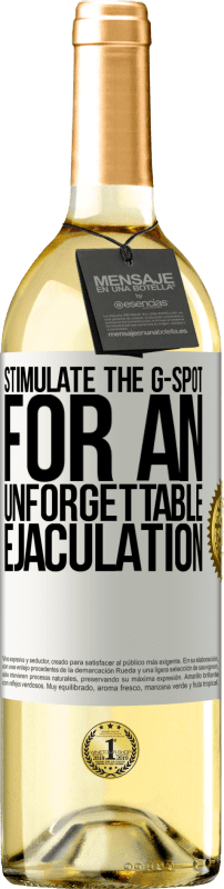 29,95 € Free Shipping | White Wine WHITE Edition Stimulate the G-spot for an unforgettable ejaculation White Label. Customizable label Young wine Harvest 2024 Verdejo