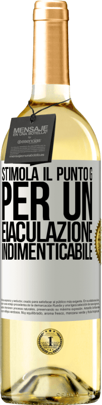 29,95 € Spedizione Gratuita | Vino bianco Edizione WHITE Stimola il punto G per un'eiaculazione indimenticabile Etichetta Bianca. Etichetta personalizzabile Vino giovane Raccogliere 2024 Verdejo