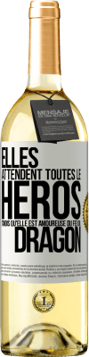 29,95 € Envoi gratuit | Vin blanc Édition WHITE Elles attendent toutes le héros tandis qu'elle est amoureuse du feu du dragon Étiquette Blanche. Étiquette personnalisable Vin jeune Récolte 2024 Verdejo