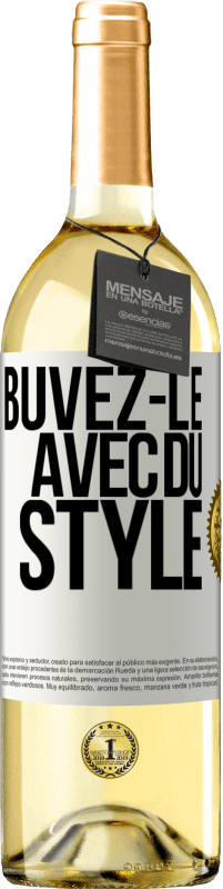 29,95 € Envoi gratuit | Vin blanc Édition WHITE Buvez-le avec du style Étiquette Blanche. Étiquette personnalisable Vin jeune Récolte 2023 Verdejo