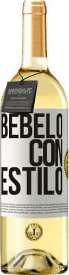 29,95 € Envío gratis | Vino Blanco Edición WHITE Bébelo con estilo Etiqueta Blanca. Etiqueta personalizable Vino joven Cosecha 2023 Verdejo