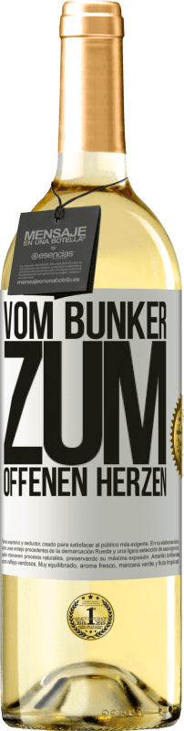 29,95 € Kostenloser Versand | Weißwein WHITE Ausgabe Vom Bunker zum offenen Herzen Weißes Etikett. Anpassbares Etikett Junger Wein Ernte 2024 Verdejo