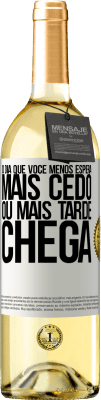 29,95 € Envio grátis | Vinho branco Edição WHITE O dia que você menos espera, mais cedo ou mais tarde chega Etiqueta Branca. Etiqueta personalizável Vinho jovem Colheita 2023 Verdejo