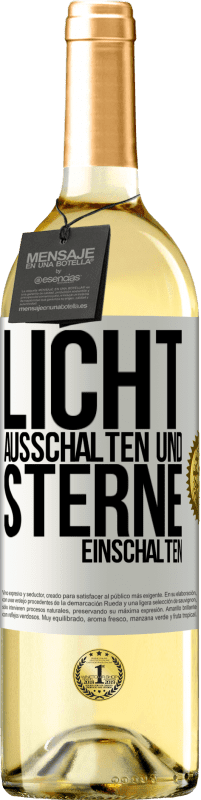 29,95 € Kostenloser Versand | Weißwein WHITE Ausgabe Licht ausschalten und Sterne einschalten Weißes Etikett. Anpassbares Etikett Junger Wein Ernte 2024 Verdejo