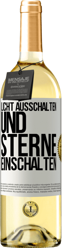 29,95 € Kostenloser Versand | Weißwein WHITE Ausgabe Licht ausschalten und Sterne einschalten Weißes Etikett. Anpassbares Etikett Junger Wein Ernte 2024 Verdejo