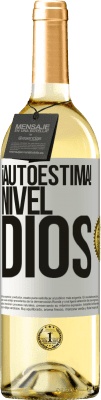 29,95 € Envío gratis | Vino Blanco Edición WHITE ¡Autoestima! Nivel dios Etiqueta Blanca. Etiqueta personalizable Vino joven Cosecha 2025 Verdejo