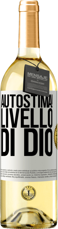 29,95 € Spedizione Gratuita | Vino bianco Edizione WHITE Autostima! Livello di Dio Etichetta Bianca. Etichetta personalizzabile Vino giovane Raccogliere 2024 Verdejo