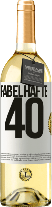 29,95 € Kostenloser Versand | Weißwein WHITE Ausgabe Fabelhafte 40 Weißes Etikett. Anpassbares Etikett Junger Wein Ernte 2023 Verdejo