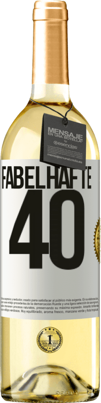 29,95 € Kostenloser Versand | Weißwein WHITE Ausgabe Fabelhafte 40 Weißes Etikett. Anpassbares Etikett Junger Wein Ernte 2024 Verdejo