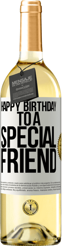 29,95 € Envio grátis | Vinho branco Edição WHITE Feliz aniversário para um amigo especial Etiqueta Branca. Etiqueta personalizável Vinho jovem Colheita 2023 Verdejo