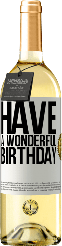 29,95 € 免费送货 | 白葡萄酒 WHITE版 祝你生日快乐 白标. 可自定义的标签 青年酒 收成 2023 Verdejo