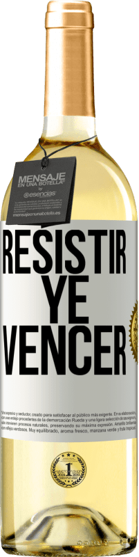 29,95 € Envío gratis | Vino Blanco Edición WHITE Resistir ye vencer Etiqueta Blanca. Etiqueta personalizable Vino joven Cosecha 2024 Verdejo