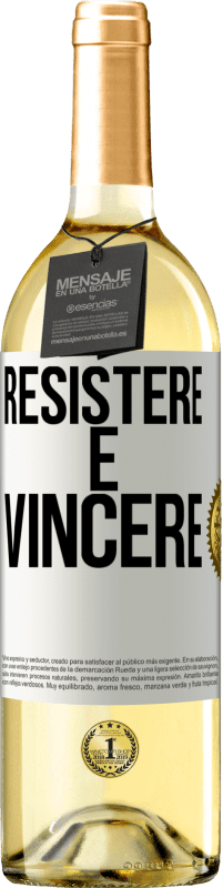 29,95 € Spedizione Gratuita | Vino bianco Edizione WHITE Resistere è vincere Etichetta Bianca. Etichetta personalizzabile Vino giovane Raccogliere 2025 Verdejo