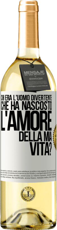 29,95 € Spedizione Gratuita | Vino bianco Edizione WHITE Chi era l'uomo divertente che ha nascosto l'amore della mia vita? Etichetta Bianca. Etichetta personalizzabile Vino giovane Raccogliere 2024 Verdejo