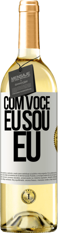 29,95 € Envio grátis | Vinho branco Edição WHITE Com você eu sou eu Etiqueta Branca. Etiqueta personalizável Vinho jovem Colheita 2023 Verdejo