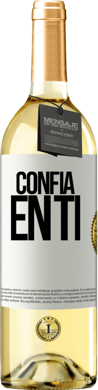 29,95 € Envío gratis | Vino Blanco Edición WHITE Confía en ti Etiqueta Blanca. Etiqueta personalizable Vino joven Cosecha 2024 Verdejo