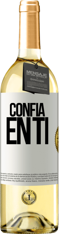 29,95 € Envío gratis | Vino Blanco Edición WHITE Confía en ti Etiqueta Blanca. Etiqueta personalizable Vino joven Cosecha 2025 Verdejo