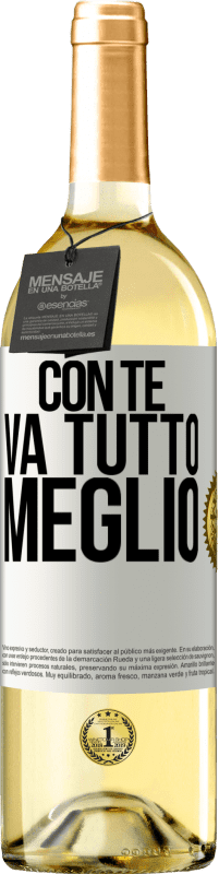 29,95 € Spedizione Gratuita | Vino bianco Edizione WHITE Con te va tutto meglio Etichetta Bianca. Etichetta personalizzabile Vino giovane Raccogliere 2024 Verdejo