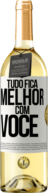 29,95 € Envio grátis | Vinho branco Edição WHITE Tudo fica melhor com você Etiqueta Branca. Etiqueta personalizável Vinho jovem Colheita 2024 Verdejo