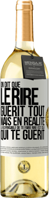 29,95 € Envoi gratuit | Vin blanc Édition WHITE On dit que le rire guérit tout, mais en réalité, le responsable de te faire rire est celui qui te guérit Étiquette Blanche. Étiquette personnalisable Vin jeune Récolte 2023 Verdejo