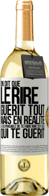 29,95 € Envoi gratuit | Vin blanc Édition WHITE On dit que le rire guérit tout, mais en réalité, le responsable de te faire rire est celui qui te guérit Étiquette Blanche. Étiquette personnalisable Vin jeune Récolte 2024 Verdejo