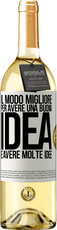 29,95 € Spedizione Gratuita | Vino bianco Edizione WHITE Il modo migliore per avere una buona idea è avere molte idee Etichetta Bianca. Etichetta personalizzabile Vino giovane Raccogliere 2024 Verdejo