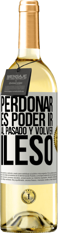 29,95 € Envío gratis | Vino Blanco Edición WHITE Perdonar es poder ir al pasado y volver ileso Etiqueta Blanca. Etiqueta personalizable Vino joven Cosecha 2025 Verdejo