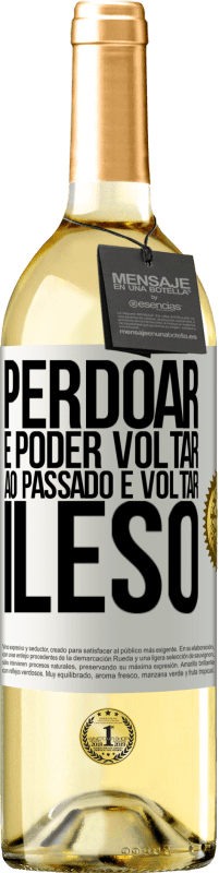 29,95 € Envio grátis | Vinho branco Edição WHITE Perdoar é poder voltar ao passado e voltar ileso Etiqueta Branca. Etiqueta personalizável Vinho jovem Colheita 2023 Verdejo