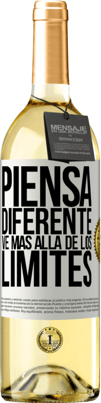 29,95 € Envío gratis | Vino Blanco Edición WHITE Piensa diferente. Ve más allá de los límites Etiqueta Blanca. Etiqueta personalizable Vino joven Cosecha 2023 Verdejo