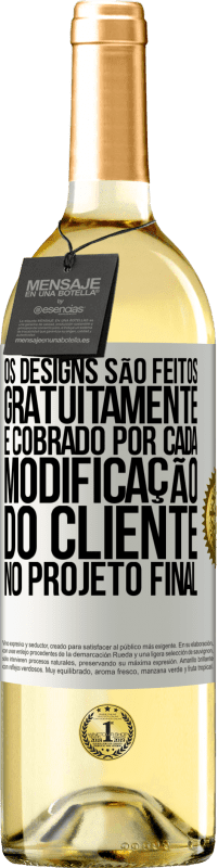 29,95 € Envio grátis | Vinho branco Edição WHITE Os designs são feitos gratuitamente. É cobrado por cada modificação do cliente no projeto final Etiqueta Branca. Etiqueta personalizável Vinho jovem Colheita 2023 Verdejo