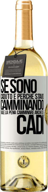 29,95 € Spedizione Gratuita | Vino bianco Edizione WHITE Se sono caduto è perché stavo camminando. Vale la pena camminare anche se cadi Etichetta Bianca. Etichetta personalizzabile Vino giovane Raccogliere 2024 Verdejo