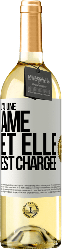 29,95 € Envoi gratuit | Vin blanc Édition WHITE J'ai une âme et elle est chargée Étiquette Blanche. Étiquette personnalisable Vin jeune Récolte 2024 Verdejo