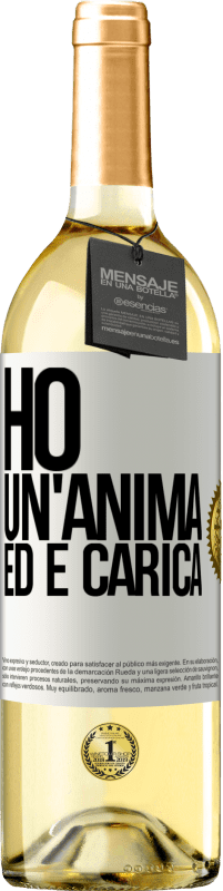 29,95 € Spedizione Gratuita | Vino bianco Edizione WHITE Ho un'anima ed è carica Etichetta Bianca. Etichetta personalizzabile Vino giovane Raccogliere 2024 Verdejo