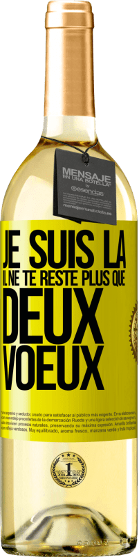 29,95 € Envoi gratuit | Vin blanc Édition WHITE Je suis là. Il ne te reste plus que deux voeux Étiquette Jaune. Étiquette personnalisable Vin jeune Récolte 2025 Verdejo