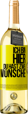 29,95 € Kostenloser Versand | Weißwein WHITE Ausgabe Ich bin hier. Du hast zwei Wünsche Gelbes Etikett. Anpassbares Etikett Junger Wein Ernte 2024 Verdejo