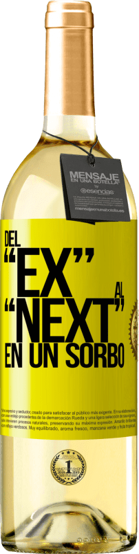 29,95 € 免费送货 | 白葡萄酒 WHITE版 Del EX al NEXT en un sorbo 黄色标签. 可自定义的标签 青年酒 收成 2024 Verdejo