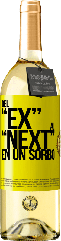 29,95 € 免费送货 | 白葡萄酒 WHITE版 Del EX al NEXT en un sorbo 黄色标签. 可自定义的标签 青年酒 收成 2025 Verdejo