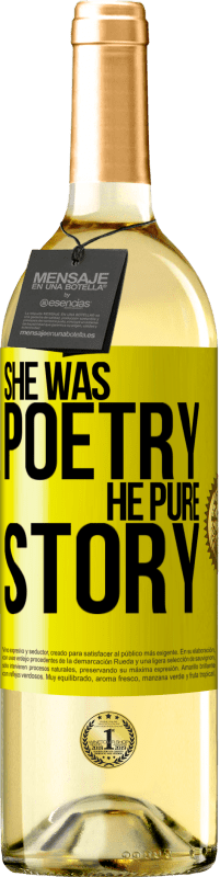 29,95 € Free Shipping | White Wine WHITE Edition She was poetry, he pure story Yellow Label. Customizable label Young wine Harvest 2022 Verdejo