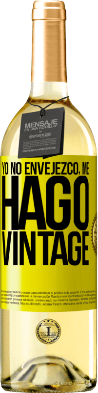 29,95 € Envío gratis | Vino Blanco Edición WHITE Yo no envejezco, me hago vintage Etiqueta Amarilla. Etiqueta personalizable Vino joven Cosecha 2024 Verdejo