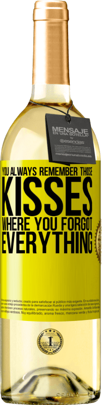 29,95 € Free Shipping | White Wine WHITE Edition You always remember those kisses where you forgot everything Yellow Label. Customizable label Young wine Harvest 2024 Verdejo